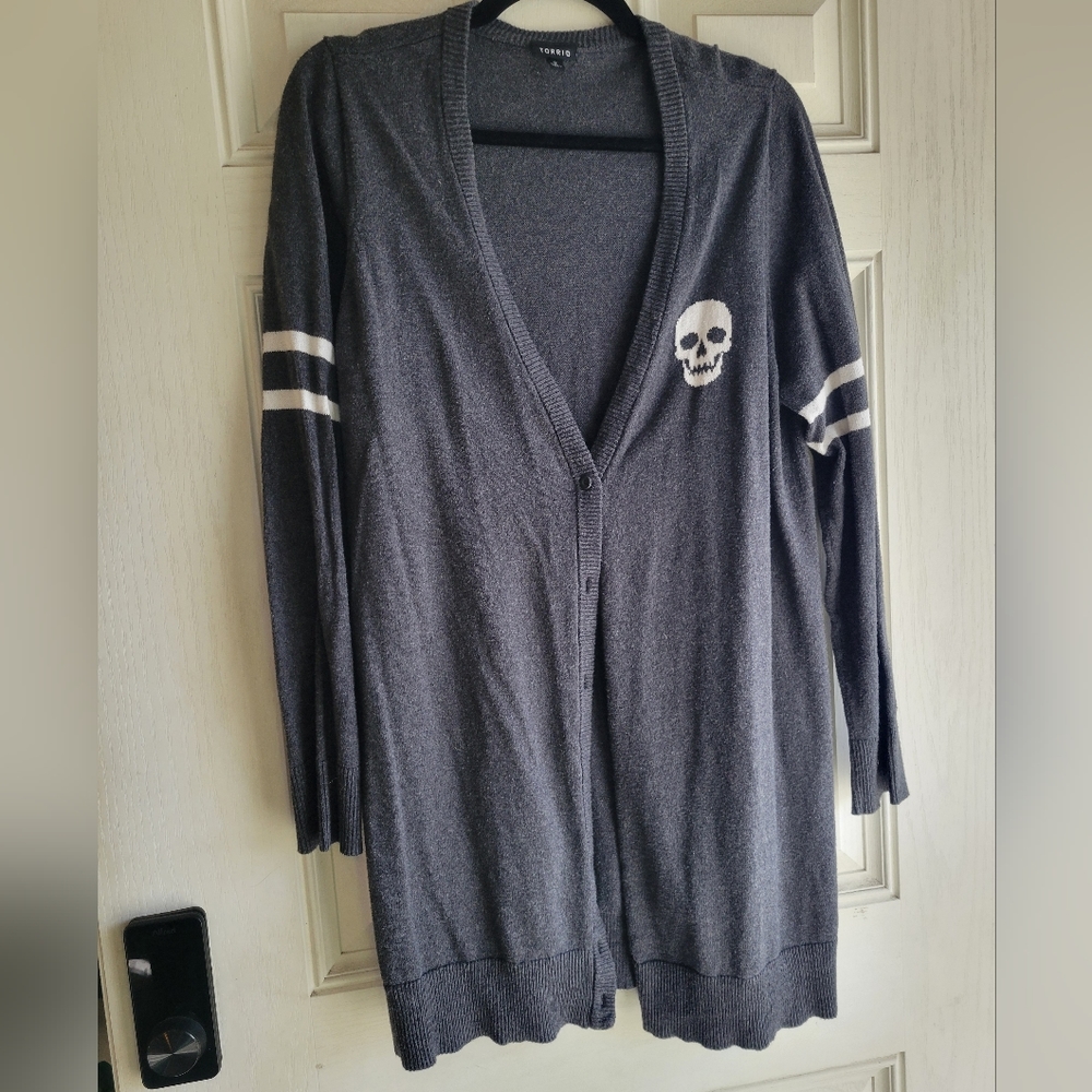 Torrid Cardigan with Skull